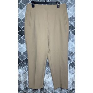 Zara Tan Straight-Leg Trousers With Crease